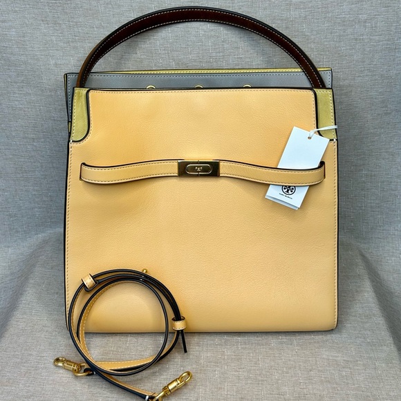NWT Tory Burch Lee Radziwill Double Bag – Jackfruit (Golden Tan) + Dust Bag - Picture 9 of 15
